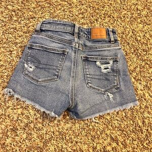 American Eagle Outfitters Blue Distressed Jean Shorts